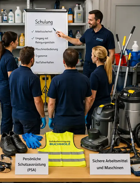 Arbeitsschutz Schulung Gebäudereinigung Buchholz Schulung und persönliche Schutzausrüstung in der Gebäudereinigung Buchholz – sichere Arbeitsmittel und Mitarbeiterschulung
